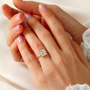 Beautiful 2 Piece Stainless Steel Gold Necklace And Ring Set